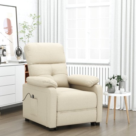 Sillón reclinable eléctrico de tela crema en Sillones | Comprar online en Foru.es