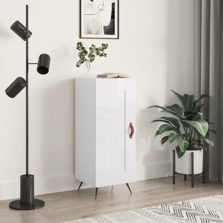 Aparador de madera contrachapada blanco brillante 34,5x34x90 cm de vidaXL, Aparadores - Ref: Foro24-830414, Precio: 62,48 €, ...