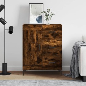 Aparador de madera de ingeniería roble ahumado 69,5x34x90 cm de vidaXL, Aparadores - Ref: Foro24-830265, Precio: 100,42 €, De...