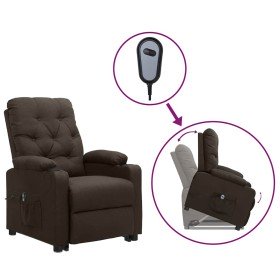 Sillón elevable tela marrón oscuro en Sillones | Comprar online en Foru.es