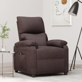 Sillón reclinable eléctrico tela marrón oscuro en Sillones | Comprar online en Foru.es