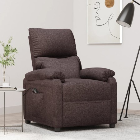 Sillón reclinable eléctrico tela marrón oscuro en Sillones | Comprar online en Foru.es