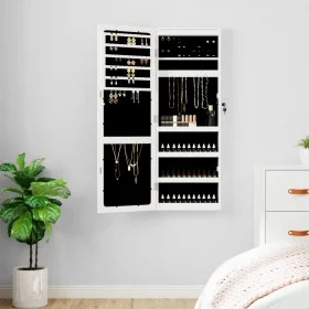 Espejo con joyero y luces LED para pared blanco de vidaXL, Espejos - Ref: Foro24-353244, Precio: 96,36 €, Descuento: %