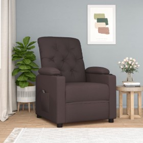 Sillón reclinable eléctrico tela marrón oscuro en Sillones | Comprar online en Foru.es