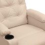 Sillón reclinable eléctrico de tela crema en Sillones | Comprar online en Foru.es