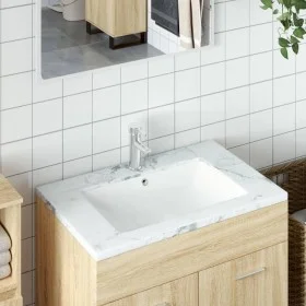 Lavabo de baño rectangular cerámica blanco 60x40x21 cm de vidaXL, Lavabos - Ref: Foro24-153728, Precio: 80,68 €, Descuento: %