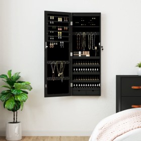 Espejo con joyero y luces LED para pared negro de vidaXL, Espejos - Ref: Foro24-353236, Precio: 107,64 €, Descuento: %