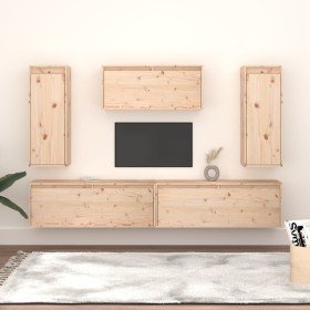 Muebles para TV 5 piezas madera maciza de pino en Muebles TV | Comprar online en Foru.es