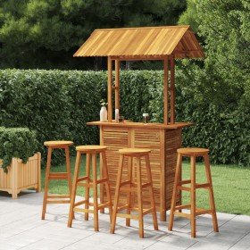 Juego muebles de bar de jardín 5 piezas madera maciza de acacia en Conjuntos de jardín | Comprar online en Foru.es