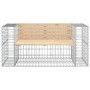 Banco jardín diseño gaviones madera maciza pino 143x71x65,5 cm de vidaXL, Bancos de jardín - Ref: Foro24-834377, Precio: 146,...