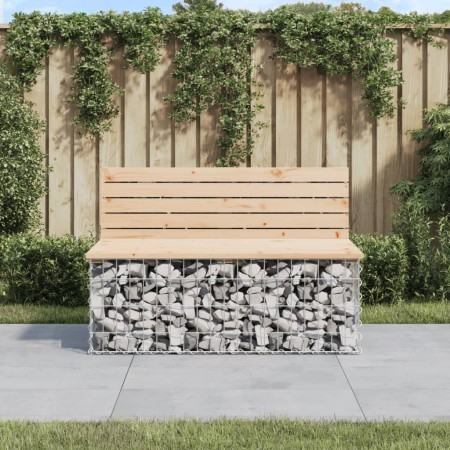 Banco de jardín diseño gaviones madera maciza pino 103x70x65 cm de vidaXL, Bancos de jardín - Ref: Foro24-834374, Precio: 134...