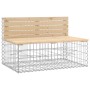 Banco de jardín diseño gaviones madera maciza pino 103x70x65 cm de vidaXL, Bancos de jardín - Ref: Foro24-834374, Precio: 134...
