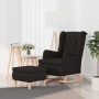 Sillón con patas mecedoras y taburete de tela negro en Sillones | Comprar online en Foru.es