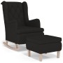 Sillón con patas mecedoras y taburete de tela negro en Sillones | Comprar online en Foru.es