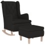 Sillón con patas mecedoras y taburete de tela negro en Sillones | Comprar online en Foru.es