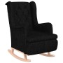 Sillón con patas mecedoras y taburete de tela negro en Sillones | Comprar online en Foru.es