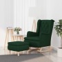 Sillón con patas mecedoras y taburete de tela verde oscuro en Sillones | Comprar online en Foru.es