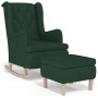 Sillón con patas mecedoras y taburete de tela verde oscuro en Sillones | Comprar online en Foru.es