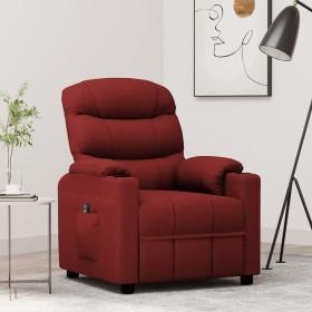 Sillón reclinable eléctrico tela rojo tinto en Sillones | Comprar online en Foru.es