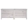 Arcón de jardín madera maciza abeto blanco 150x50x56,5 cm de vidaXL, Cajas de almacenaje para exteriores - Ref: Foro24-364757...