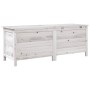 Arcón de jardín madera maciza abeto blanco 150x50x56,5 cm de vidaXL, Cajas de almacenaje para exteriores - Ref: Foro24-364757...