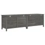 Arcón jardín madera maciza abeto gris antracita 198,5x50x56,5cm de vidaXL, Cajas de almacenaje para exteriores - Ref: Foro24-...
