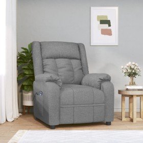Sillón reclinable eléctrico tela gris claro en Sillones | Comprar online en Foru.es