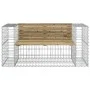 Banco jardín con gaviones madera pino impregnada 143x71x65,5 cm de vidaXL, Bancos de jardín - Ref: Foro24-834379, Precio: 169...