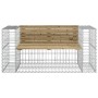 Banco jardín con gaviones madera pino impregnada 143x71x65,5 cm de vidaXL, Bancos de jardín - Ref: Foro24-834379, Precio: 171...