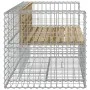 Banco jardín con gaviones madera pino impregnada 143x71x65,5 cm de vidaXL, Bancos de jardín - Ref: Foro24-834379, Precio: 169...
