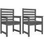 Sillas de jardín 2 uds madera maciza pino gris 60x48x91 cm de vidaXL, Sillas de jardín - Ref: Foro24-824055, Precio: 92,37 €,...