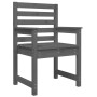 Sillas de jardín 2 uds madera maciza pino gris 60x48x91 cm de vidaXL, Sillas de jardín - Ref: Foro24-824055, Precio: 92,37 €,...