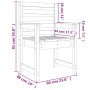 Sillas de jardín 2 uds madera maciza pino gris 60x48x91 cm de vidaXL, Sillas de jardín - Ref: Foro24-824055, Precio: 92,37 €,...