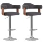 Taburetes de bar 2 unidades madera curvada gris oscuro y tela de vidaXL, Taburetes de cocina - Ref: Foro24-327338, Precio: 19...