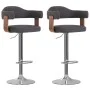 Taburetes de bar 2 unidades madera curvada gris oscuro y tela de vidaXL, Taburetes de cocina - Ref: Foro24-327338, Precio: 19...
