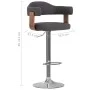 Taburetes de bar 2 unidades madera curvada gris oscuro y tela de vidaXL, Taburetes de cocina - Ref: Foro24-327338, Precio: 19...