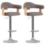 Taburetes de bar 2 unidades gris taupe madera curvada y tela de vidaXL, Taburetes de cocina - Ref: Foro24-327339, Precio: 201...