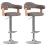 Taburetes de bar 2 unidades gris taupe madera curvada y tela de vidaXL, Taburetes de cocina - Ref: Foro24-327339, Precio: 188...