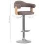 Taburetes de bar 2 unidades gris taupe madera curvada y tela de vidaXL, Taburetes de cocina - Ref: Foro24-327339, Precio: 188...