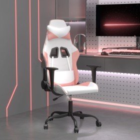 Silla gaming cuero sintético blanco y rosa en Sillas gaming | Comprar online en Foru.es