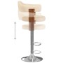 Taburetes de cocina 2 uds cuero sintético madera curvada crema de vidaXL, Taburetes de cocina - Ref: Foro24-327335, Precio: 2...