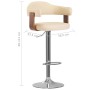 Taburetes de cocina 2 uds cuero sintético madera curvada crema de vidaXL, Taburetes de cocina - Ref: Foro24-327335, Precio: 2...