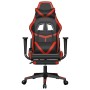Silla gaming con reposapiés cuero sintético negro rojo en Sillas gaming | Comprar online en Foru.es