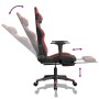 Silla gaming con reposapiés cuero sintético negro rojo en Sillas gaming | Comprar online en Foru.es
