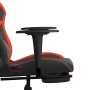 Silla gaming con reposapiés cuero sintético negro rojo en Sillas gaming | Comprar online en Foru.es
