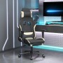 Silla gaming con reposapiés tela crema y negro en Sillas gaming | Comprar online en Foru.es