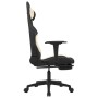Silla gaming con reposapiés tela crema y negro en Sillas gaming | Comprar online en Foru.es