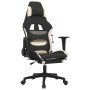 Silla gaming con reposapiés tela crema y negro en Sillas gaming | Comprar online en Foru.es