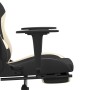 Silla gaming con reposapiés tela crema y negro en Sillas gaming | Comprar online en Foru.es