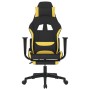 Silla gaming con reposapiés tela amarillo y negro en Sillas gaming | Comprar online en Foru.es